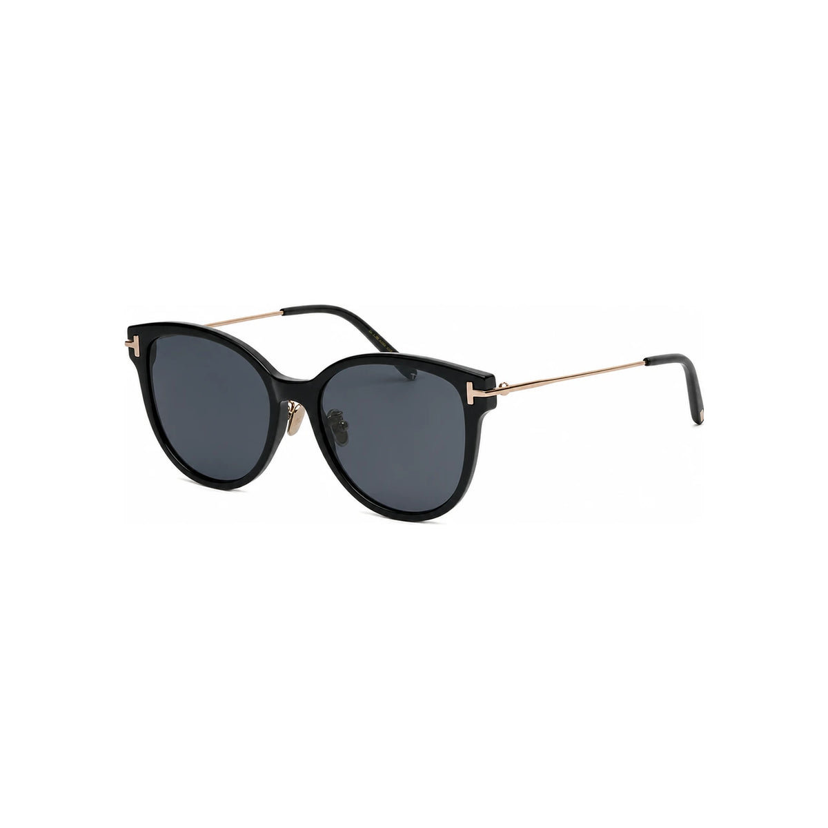 TOM FORD Black Round Acetate Oversized Asian Fit Sunglasses TF1142K 01A