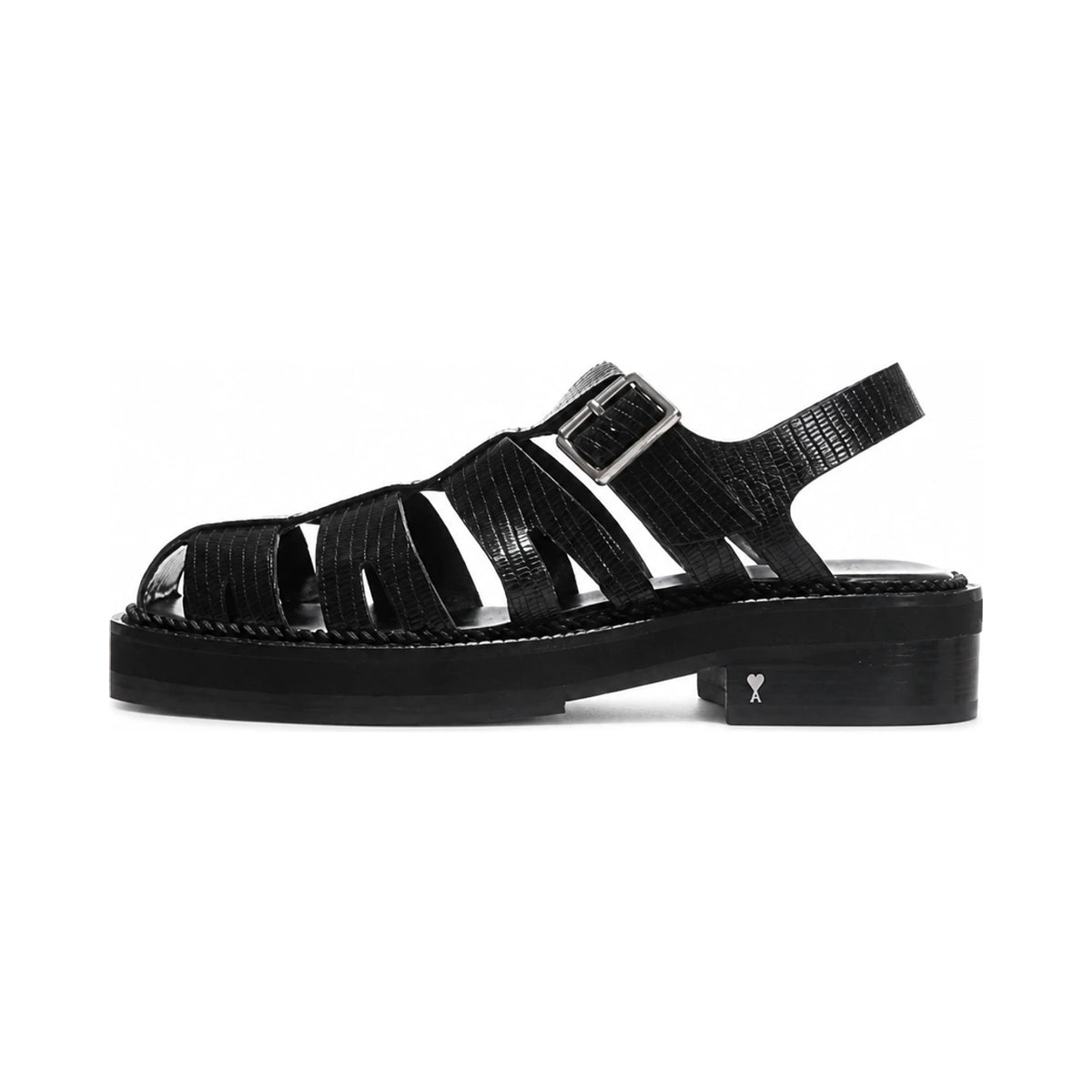 AMI Fisherman Leather Sandals Black Unisex
