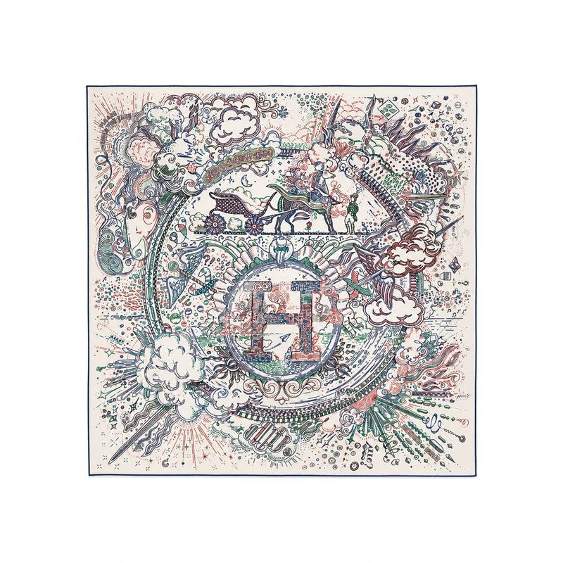 HERMES Please Hold the Line 90 Carre Silk Women’s Scarf
