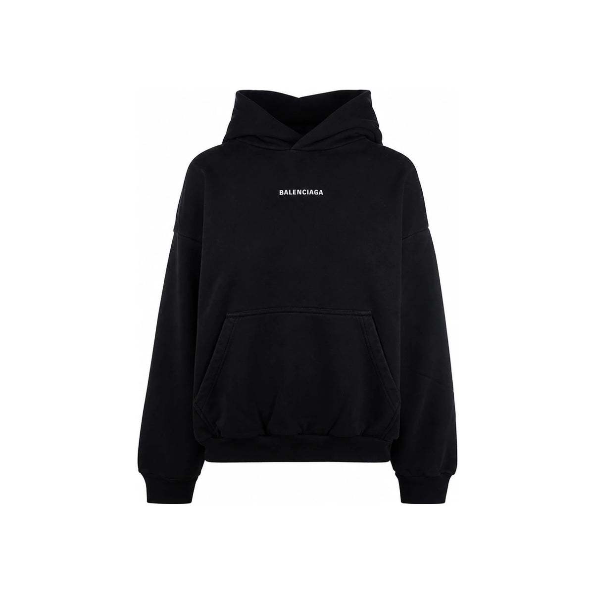 BALENCIAGA Back Logo Hoodie Medium Fit Black