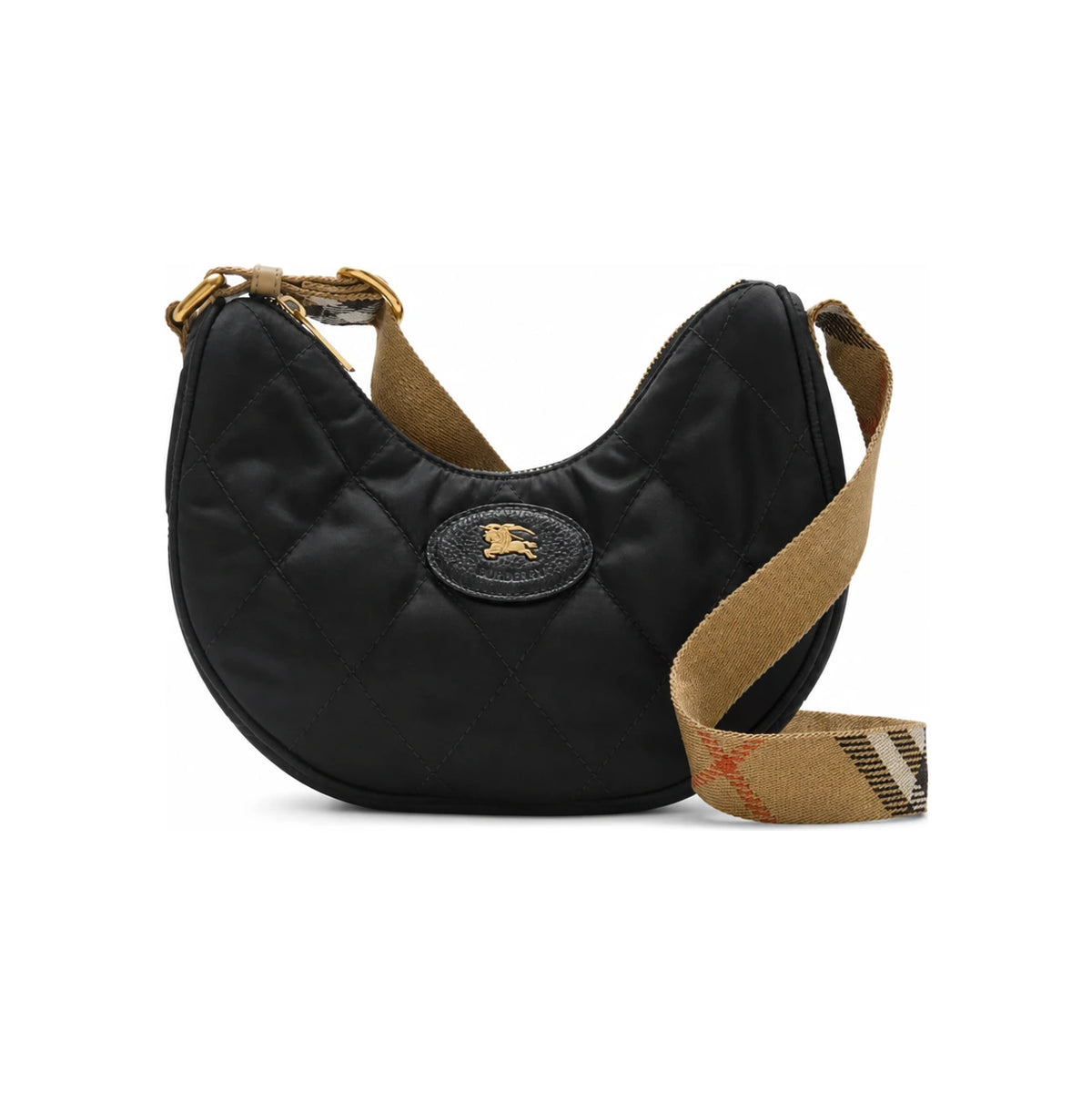 BURBERRY Horseshoe Crescent Crossbody Bag Black