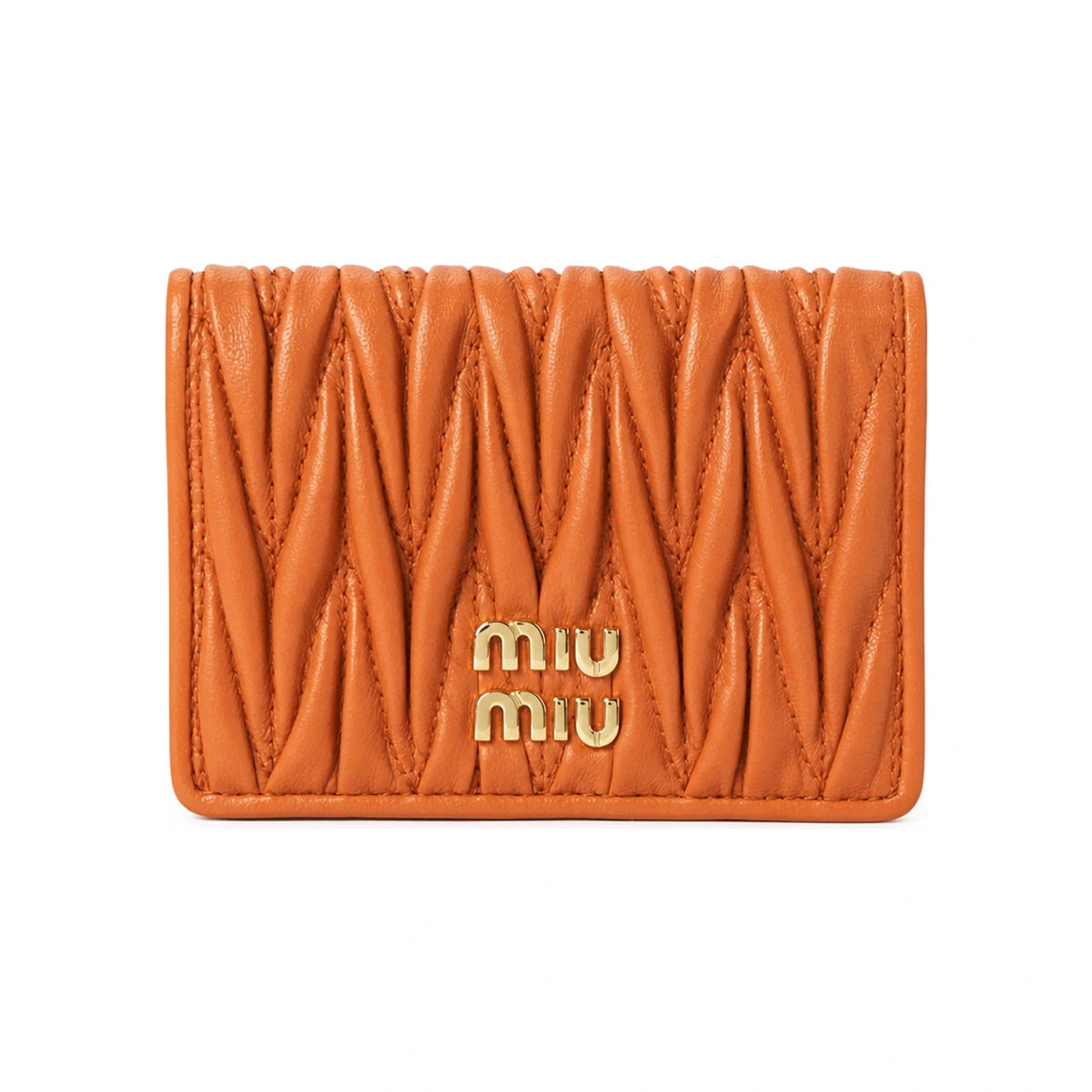 Miu Miu Matelassé Leather Card Holder Wallet Black
