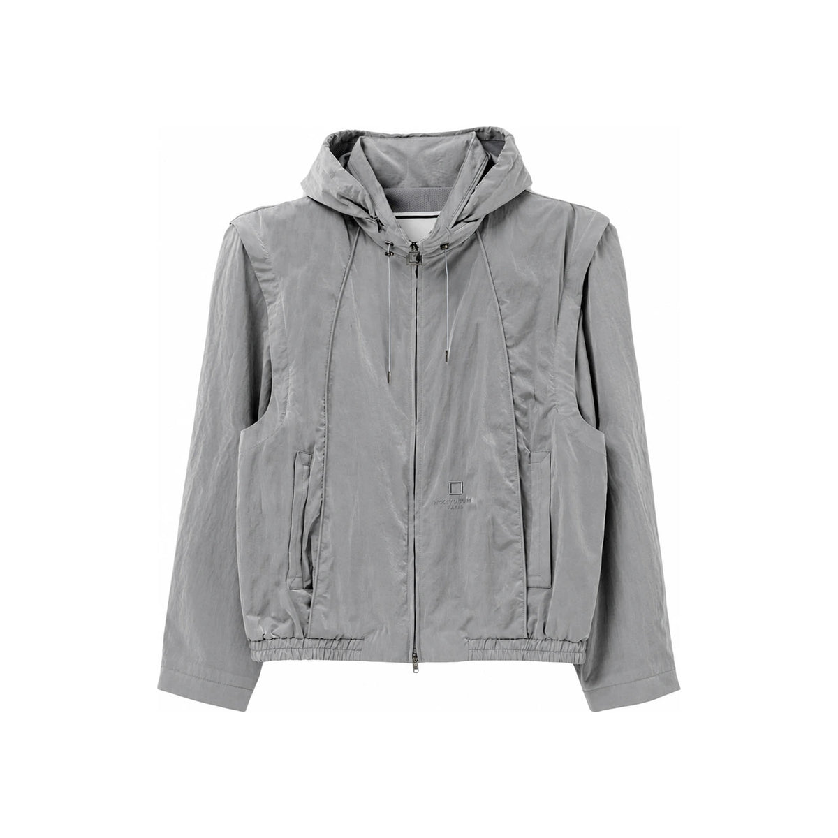 WOOYOUNGMI Gray Nylon Track Jacket with Embroidered Logo W251JP16 925G