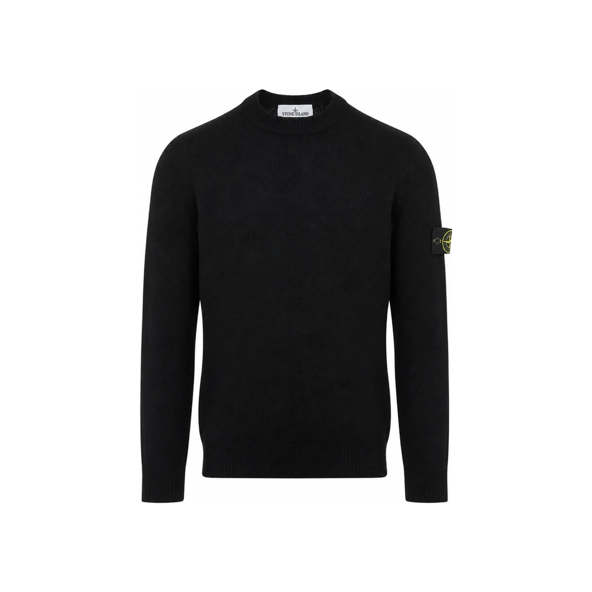 STONE ISLAND Light RWS Wool Crewneck Sweater Black Men