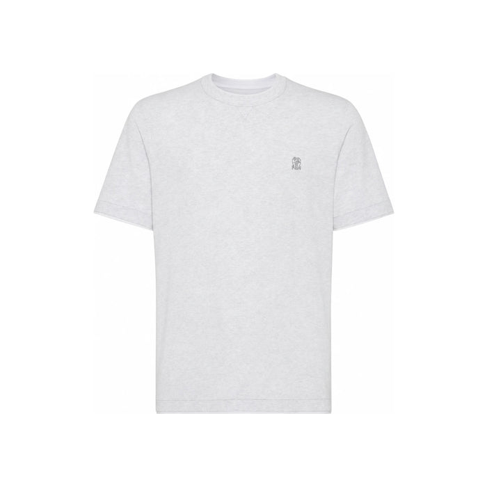 Brunello Cucinelli Logo Layered Short Sleeve T-Shirt for Men