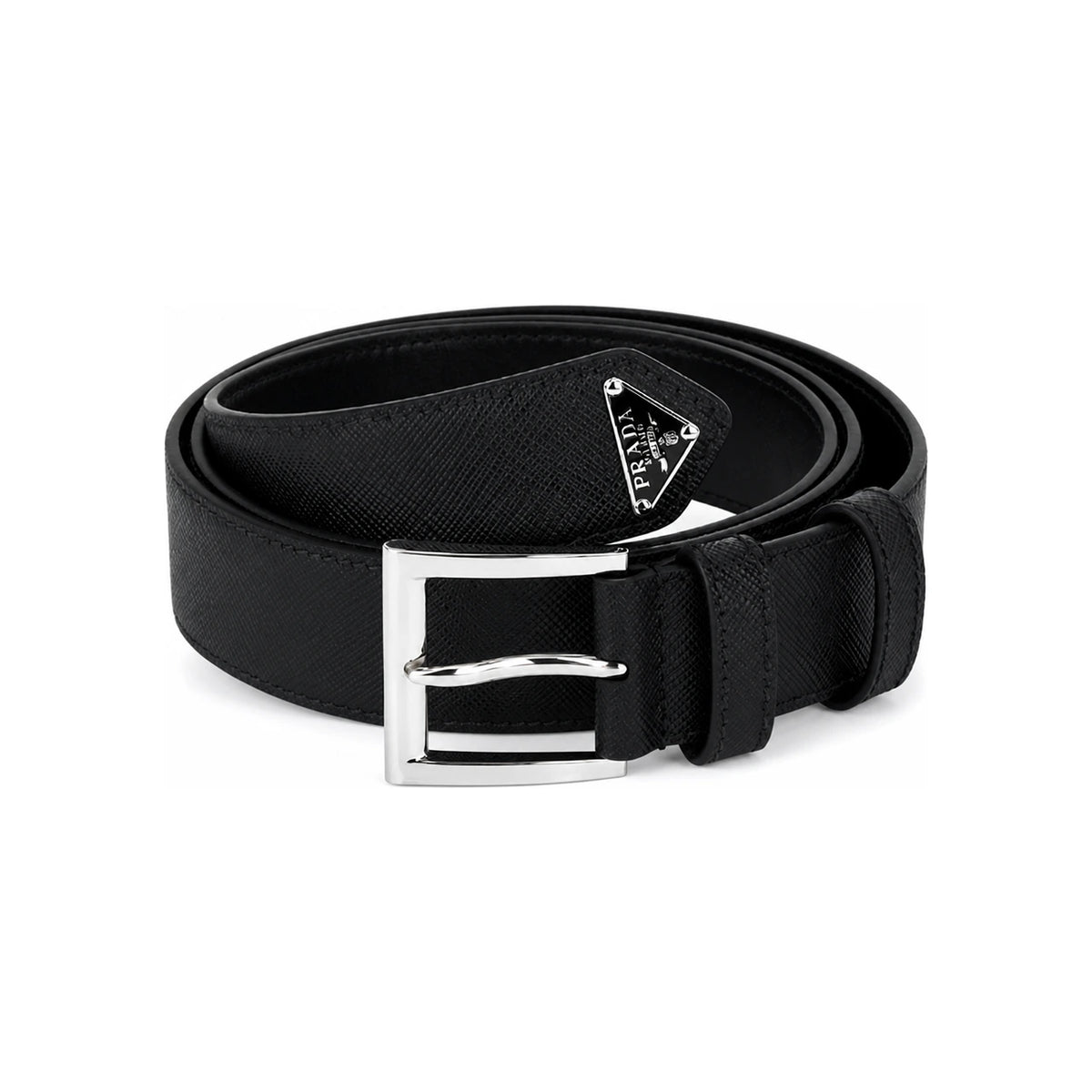 PRADA Saffiano Leather Men's Belt Black