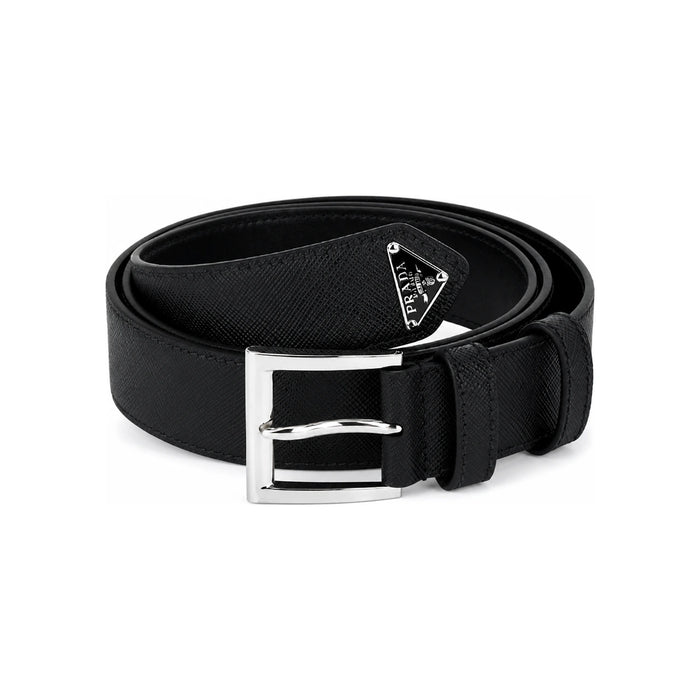 PRADA Saffiano Leather Men's Belt Black