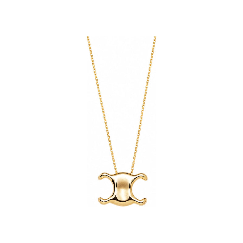 CELINE Triomphe Pendant Necklace Gold Tone