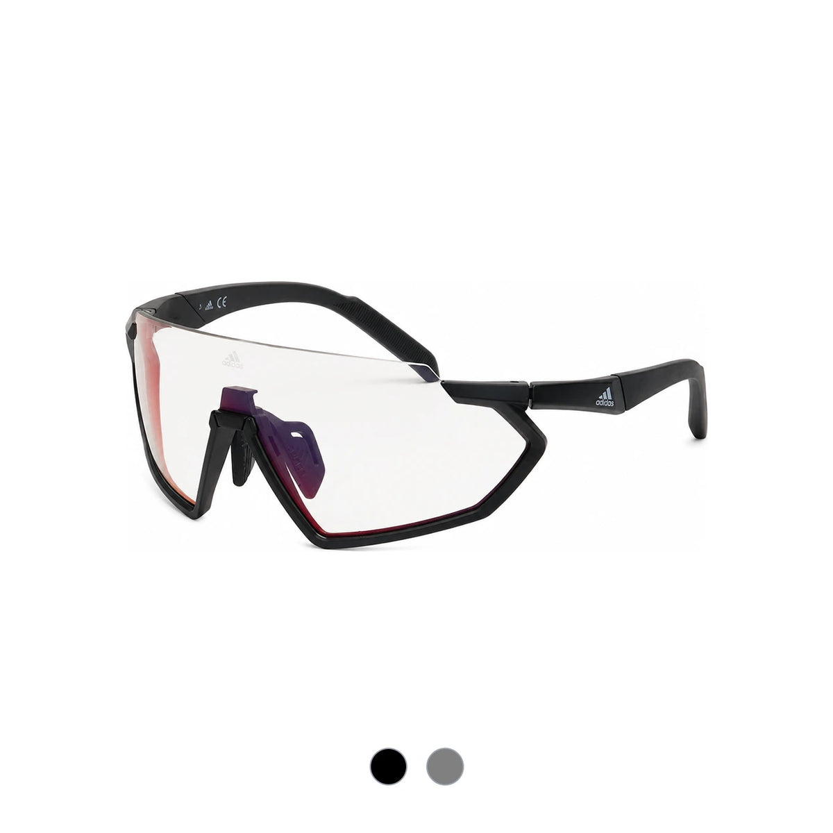 Adidas Photochromic Mirror Sports Sunglasses Clear Frame Cycling Base SP0041 02U