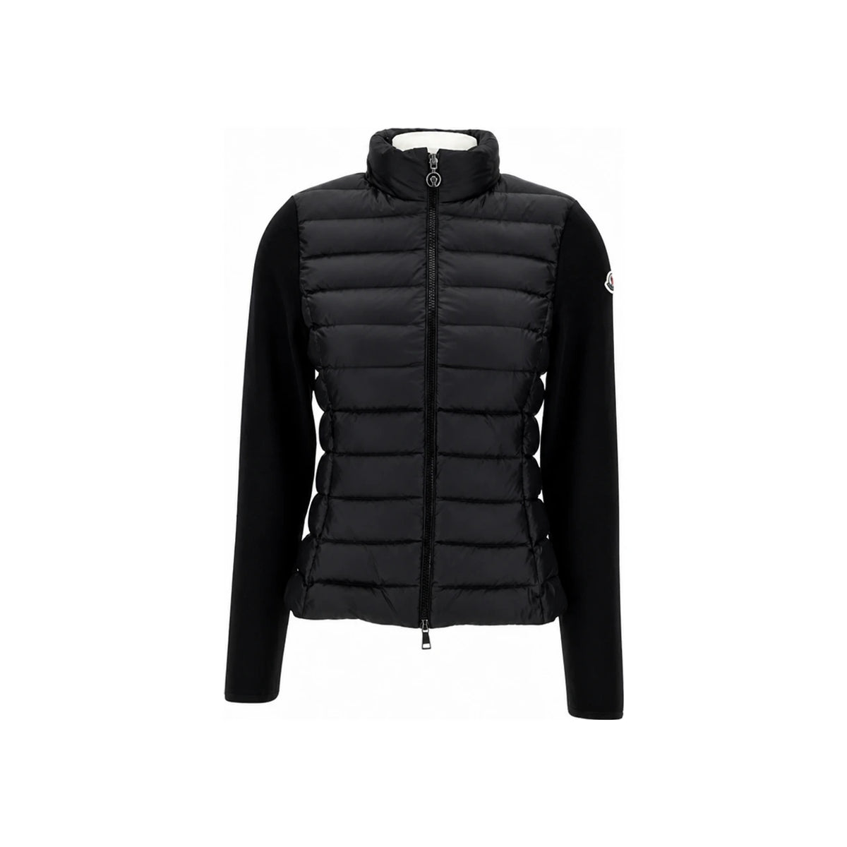 Moncler Women’s High-Neck Knit Mix Down Puffer Jacket Black