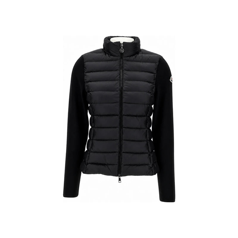 Moncler Women’s High-Neck Knit Mix Down Puffer Jacket Black
