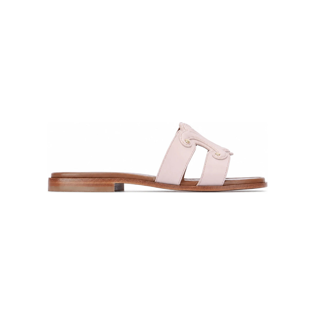 CELINE Tan Triomphe Marina Mule Slippers