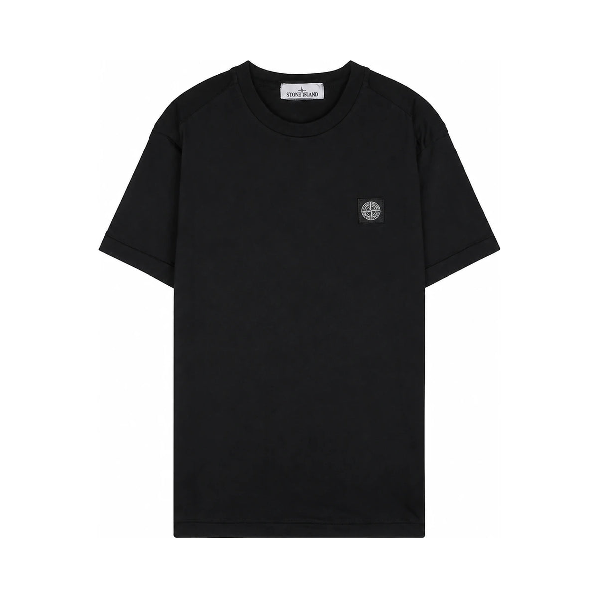 STONE ISLAND Men’s Logo Patch Crewneck Short Sleeve T-Shirt Black