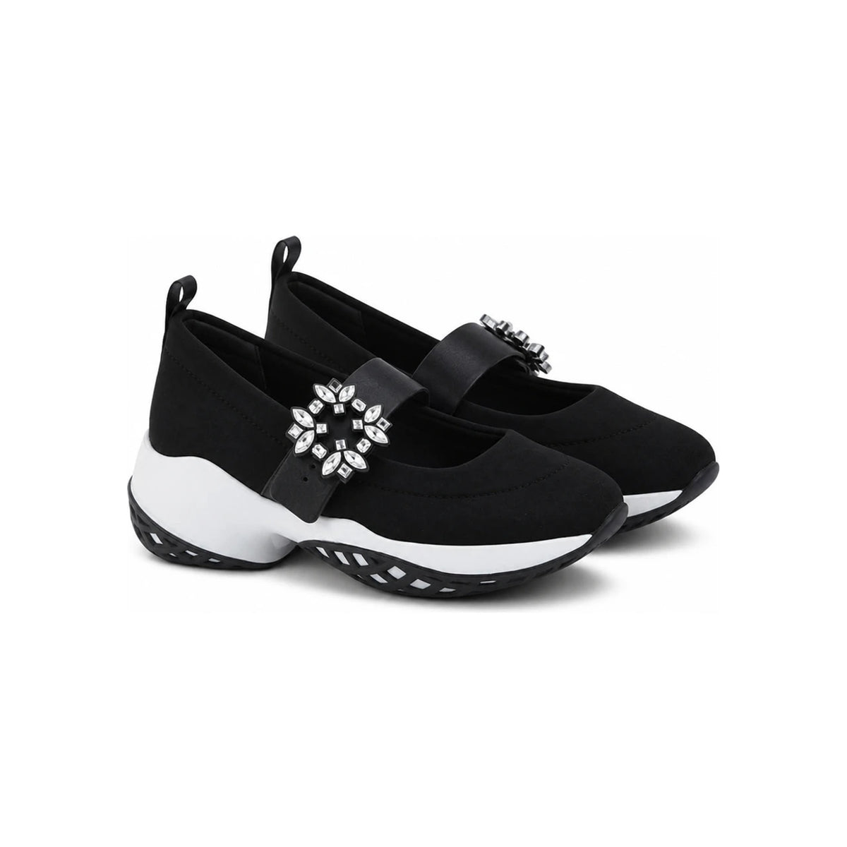 Roger Vivier Black Viv Run Baby Low-Top Sneakers RVW50637520 T81 B999