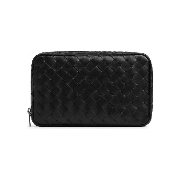 Bottega Veneta Medium Intrecciato Organizer Black Pouch