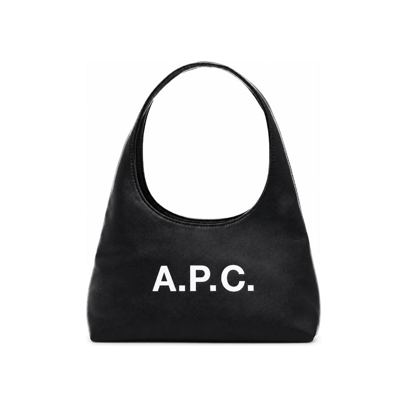A.P.C. Baby Ninon Logo Print Shoulder Bag Black