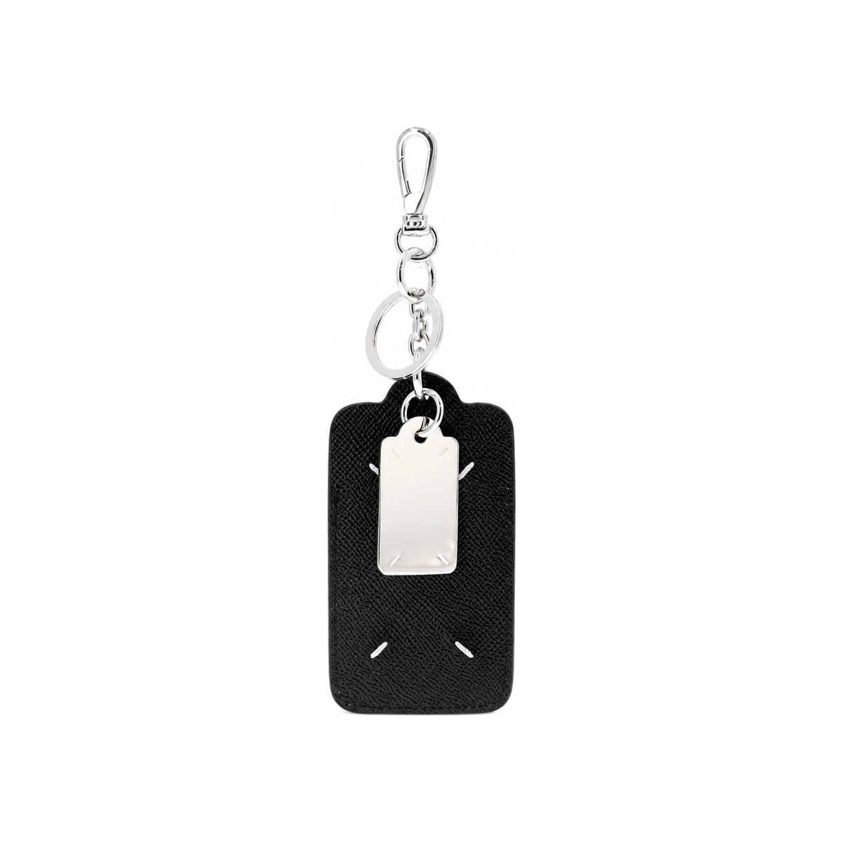 Maison Margiela Stitch Grain Tag Leather Keyring Black Men’s Accessory