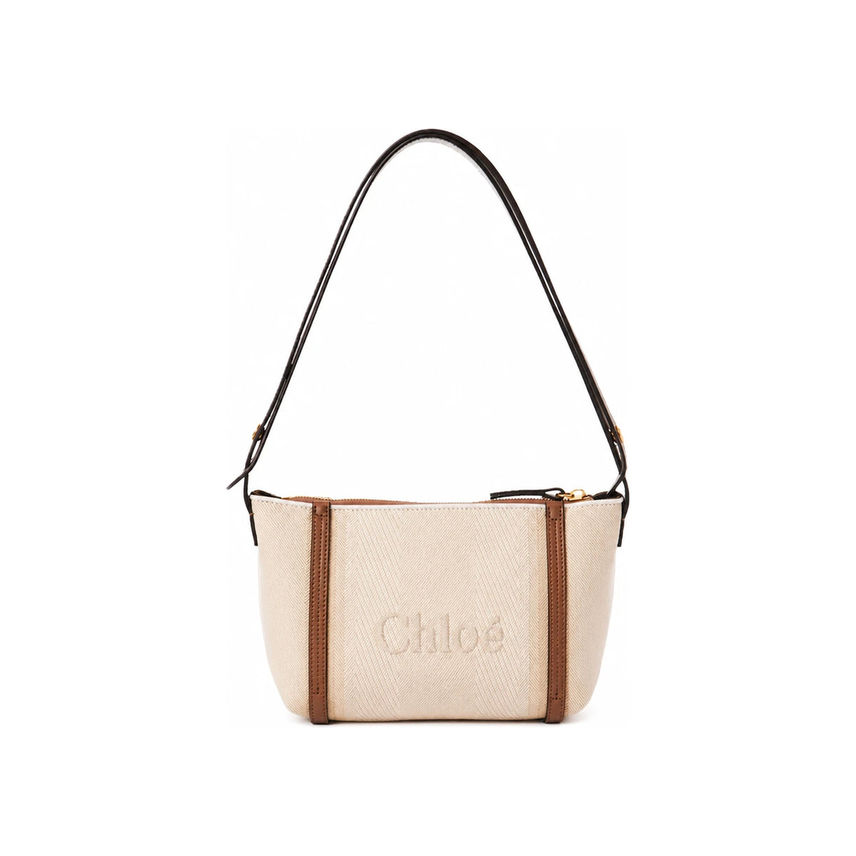 Chloe Cady Logo Embroidered Shoulder Bag Beige CHC25UP566O65 23N