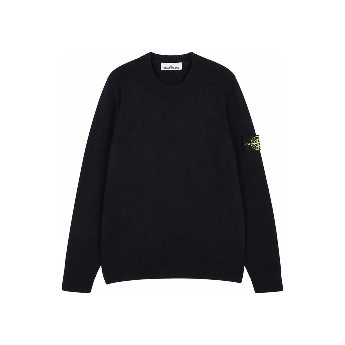 STONE ISLAND Mens Lambswool Stitch Sweater Navy Round Neck
