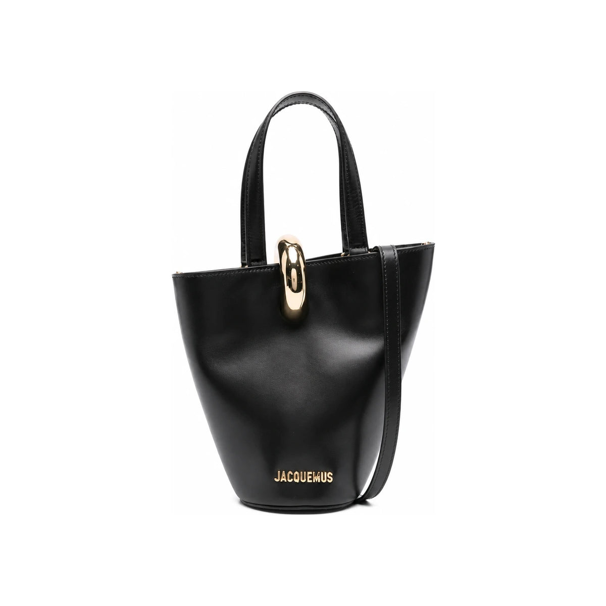 JACQUEMUS Small Bambola Tote Bag Black Leather BAW00389AC01C01 990