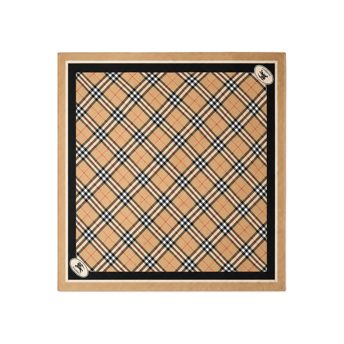 BURBERRY Check Silk Scarf Sand Beige