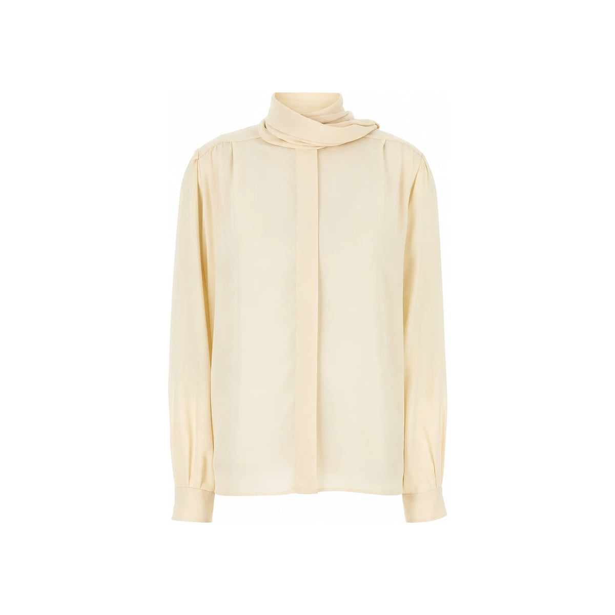 PRADA Long Sleeve Blouse White Cotton