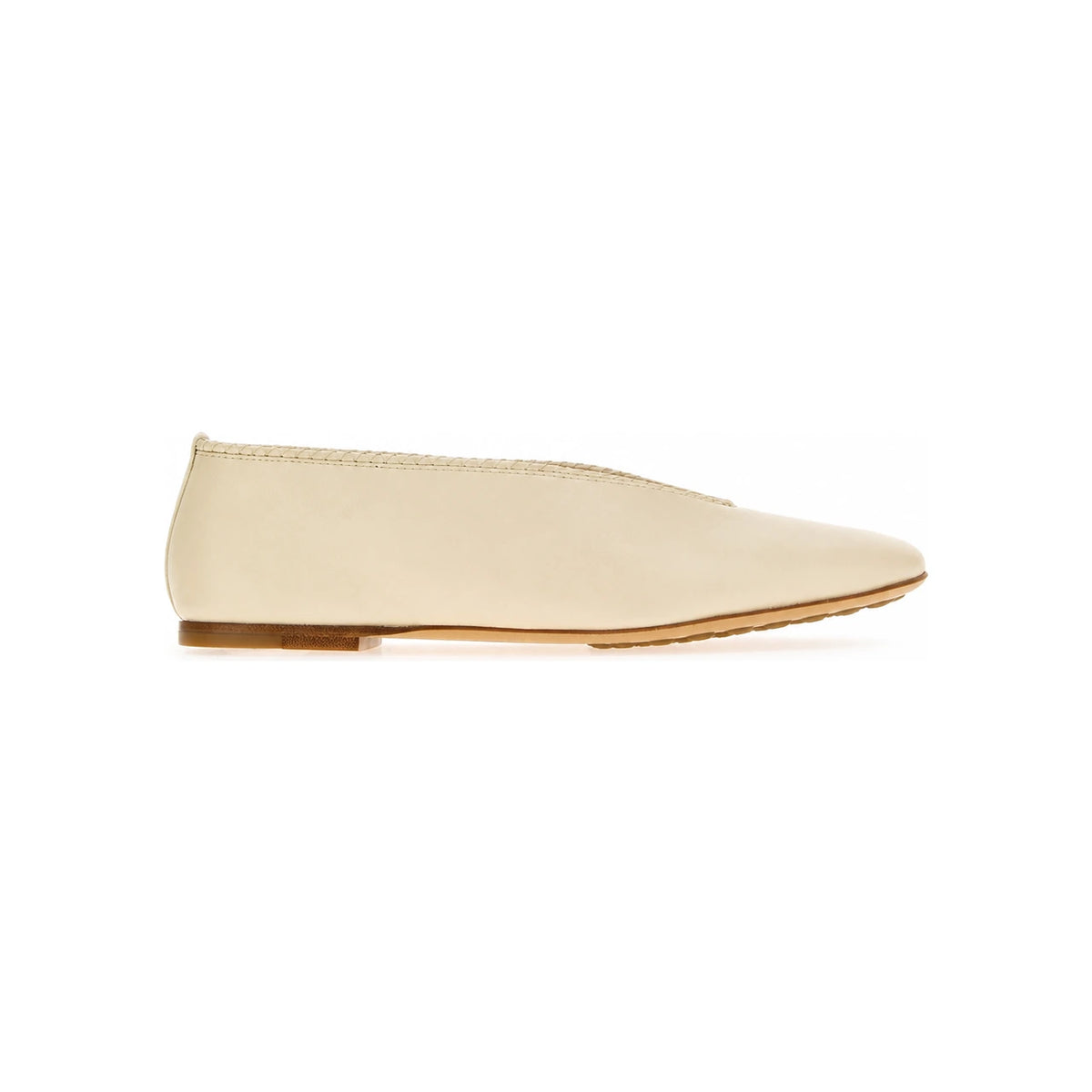 Bottega Veneta Leather Flat Shoes White Women’s Flats