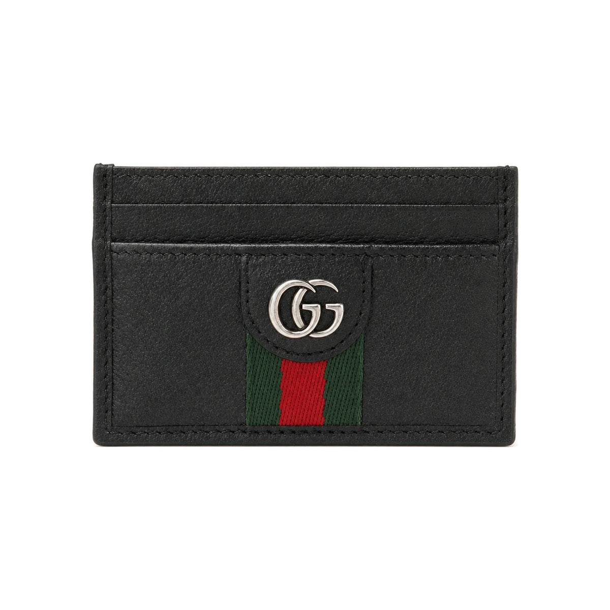 GUCCI GG Monogram Leather Card Case Wallet Black
