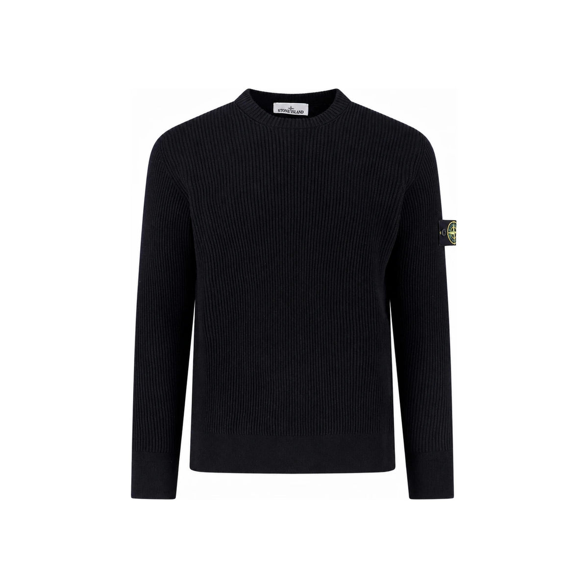 STONE ISLAND Lambswool Rib Knit Crewneck Sweater Black K2S155100053 S00C2 V0029