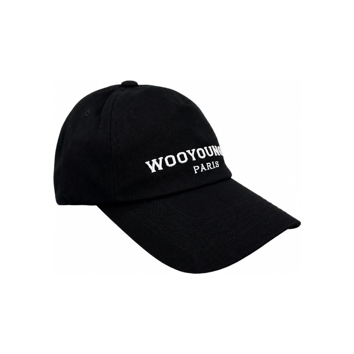 WOOYOUNGMI Embroidered Black Cotton Baseball Cap W253AC52 661B