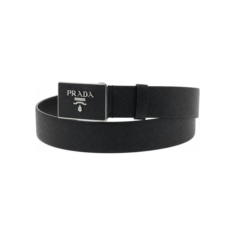 PRADA Saffiano Leather Belt Black