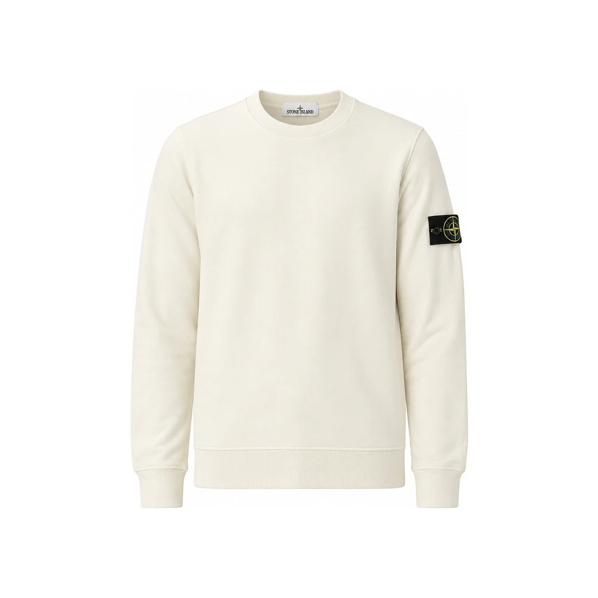 STONE ISLAND Black Cotton Logo Sweatshirt