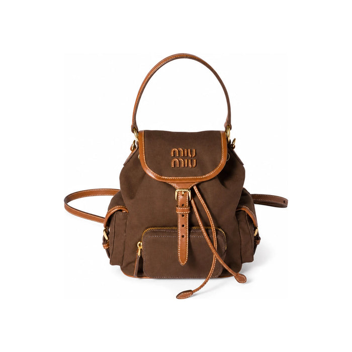 Miu Miu Canvas and Leather Backpack