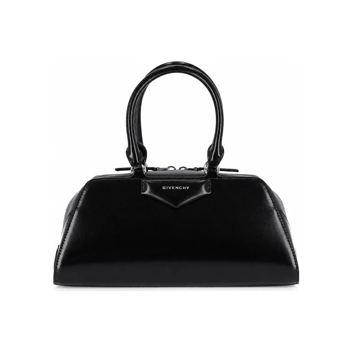 GIVENCHY Antigona East-West Small Leather Shoulder Tote Bag Black