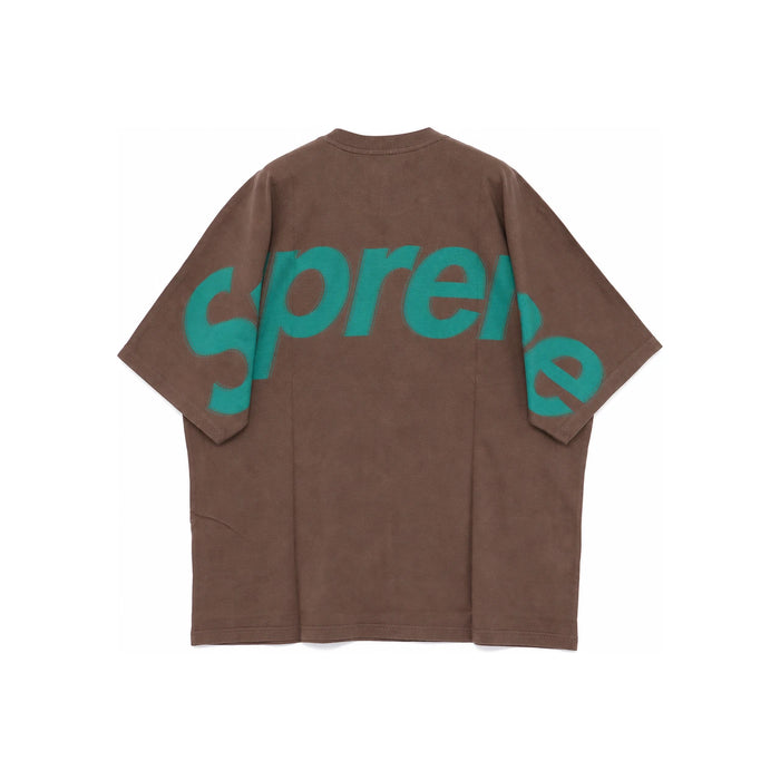 Supreme Back Big Logo Intarsia Short Sleeve Men’s T-Shirt SS25KN13 BROWN