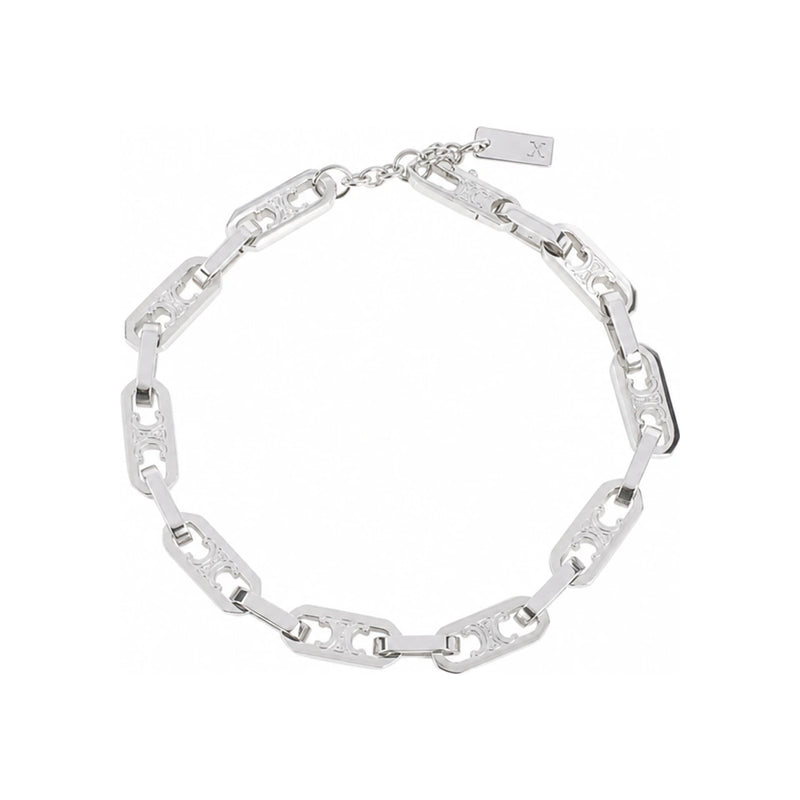 CELINE Triomphe Small Octagon Bracelet Rhodium-Finish Brass Silve 461OK6BRA 36SI