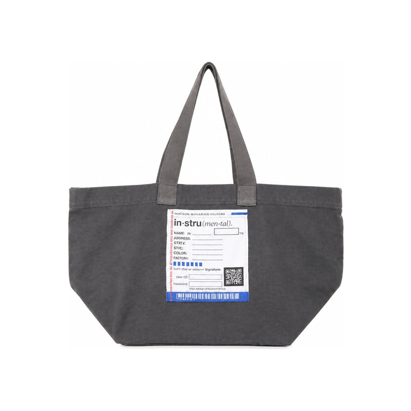 Maison Mihara Yasuhiro Dark Gray Big Name Patch Tote Bag
