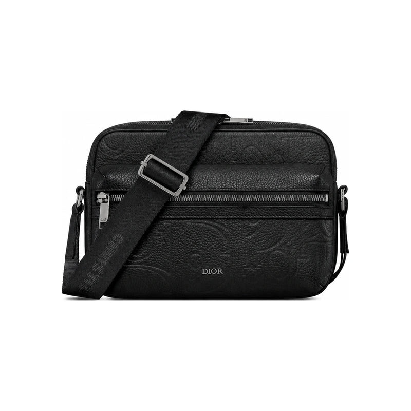 DIOR Rider Zipped Strap Bag Black Gravity Grain Calfskin Crossbody