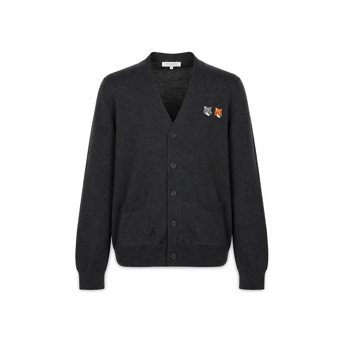 Maison Kitsune Double Fox Logo Wool Cardigan for Men