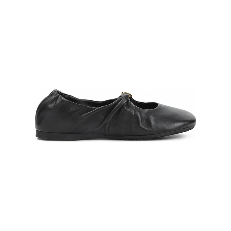 LOEWE Nappa Lambskin Pebble Soft Ballerina Flats L815466X46 1100 BLACK DOM
