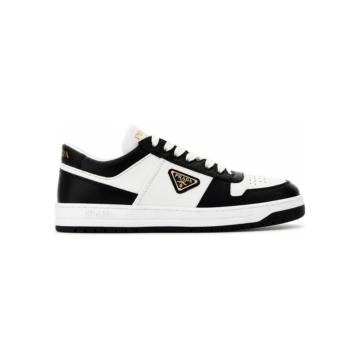 PRADA White Leather Low-Top Sneakers