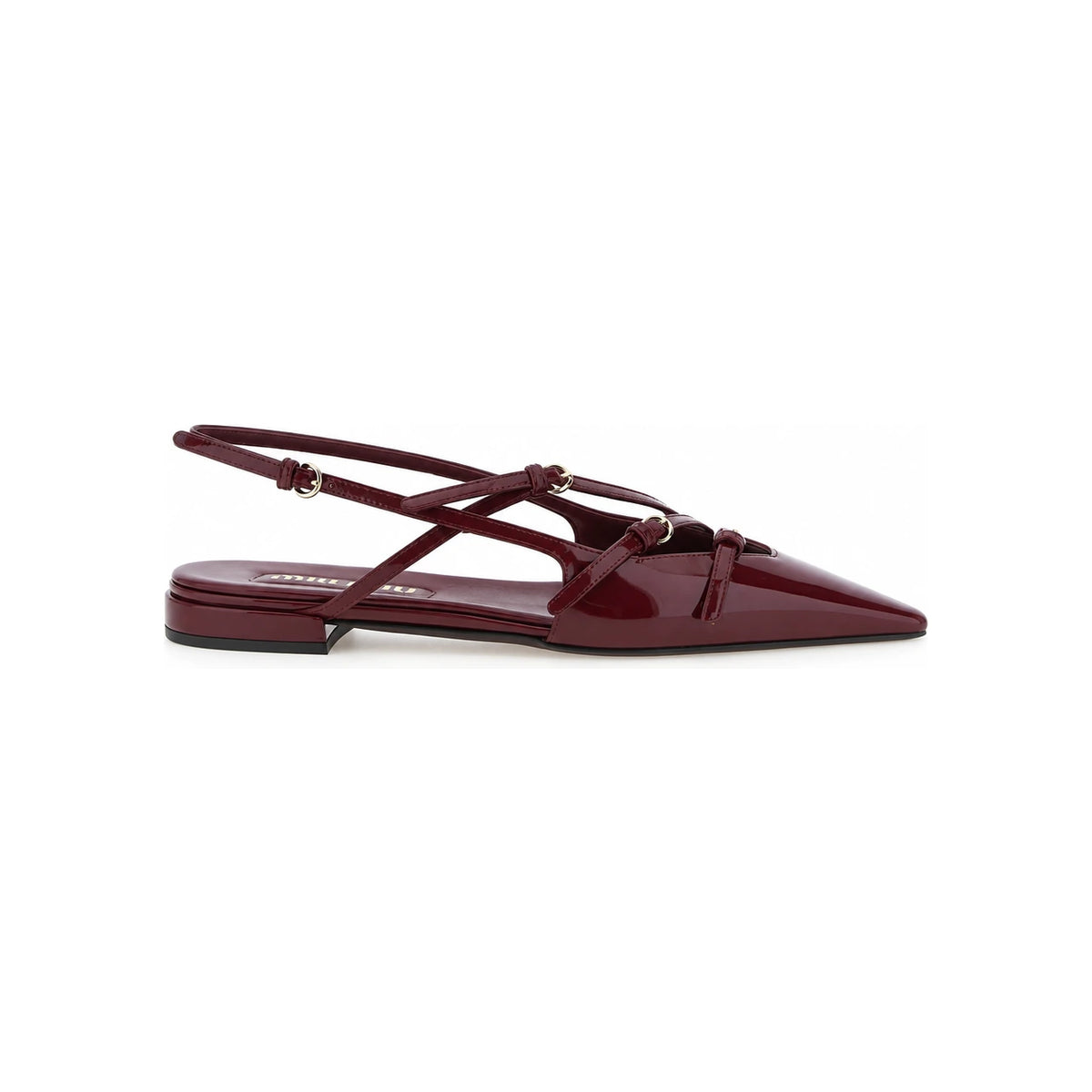 Miu Miu Beige Leather Flat Shoes