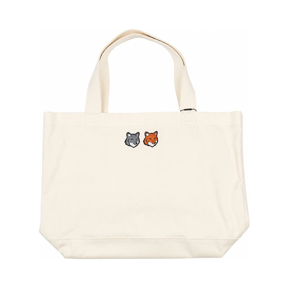 Maison Kitsune Double Fox Head Patch Canvas Tote Bag Unisex OW511CFWW0096 P700
