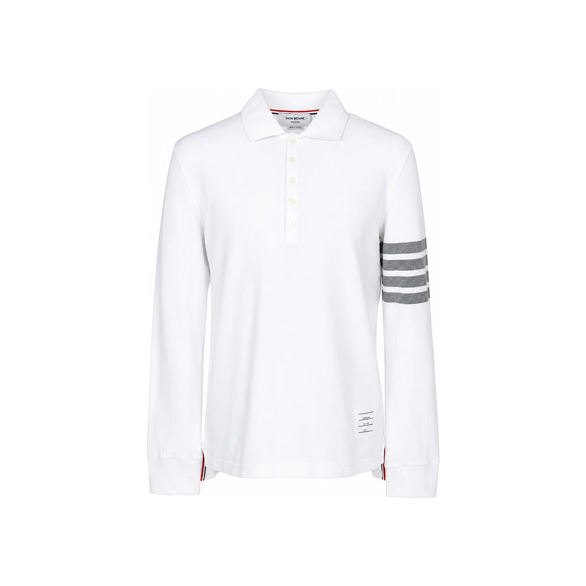 THOM BROWNE Men’s Long Sleeve Polo T-Shirt MJP137G 07976 100