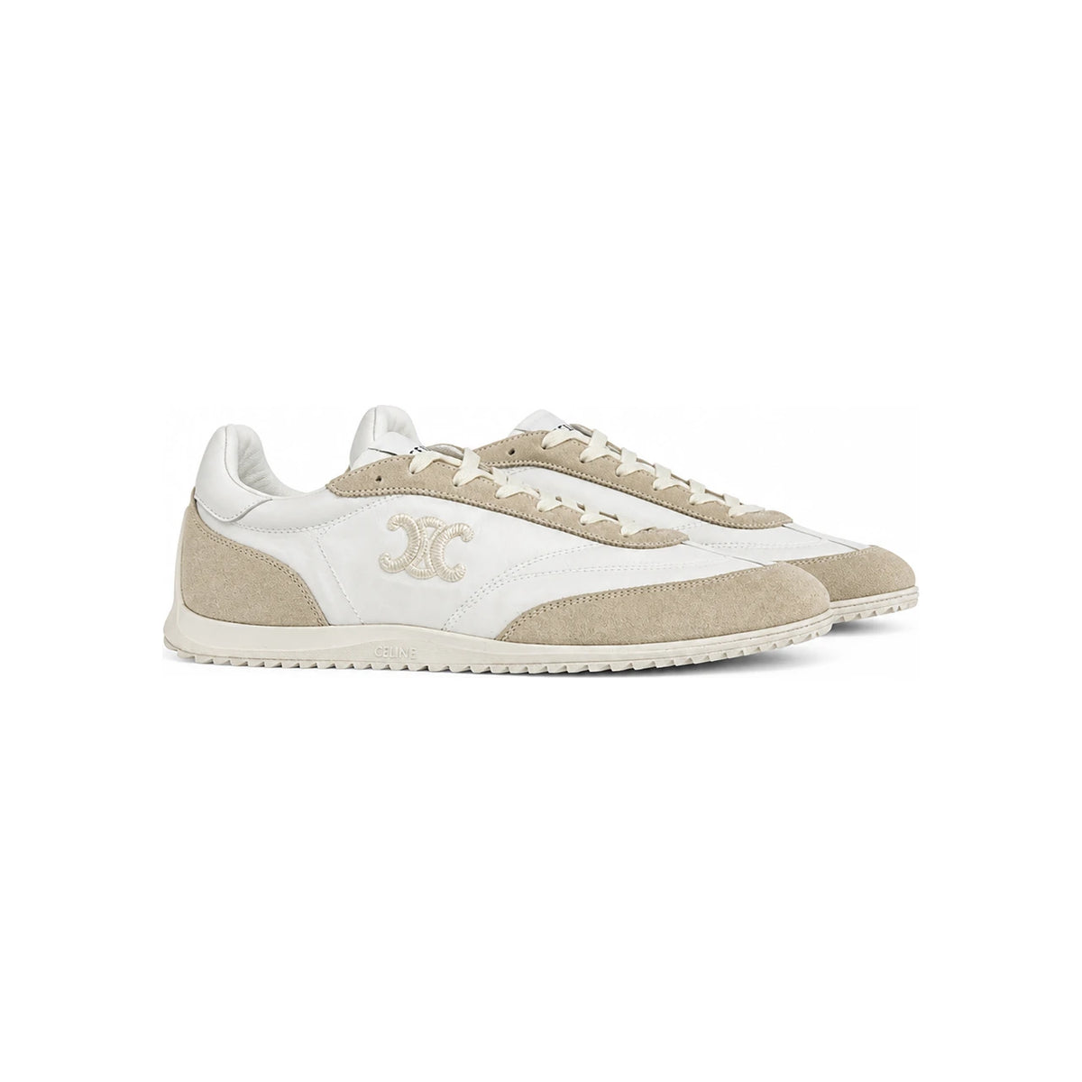 CELINE Triomphe Racer Lace-Up Low Sneakers Off-White 364945257C 01FW