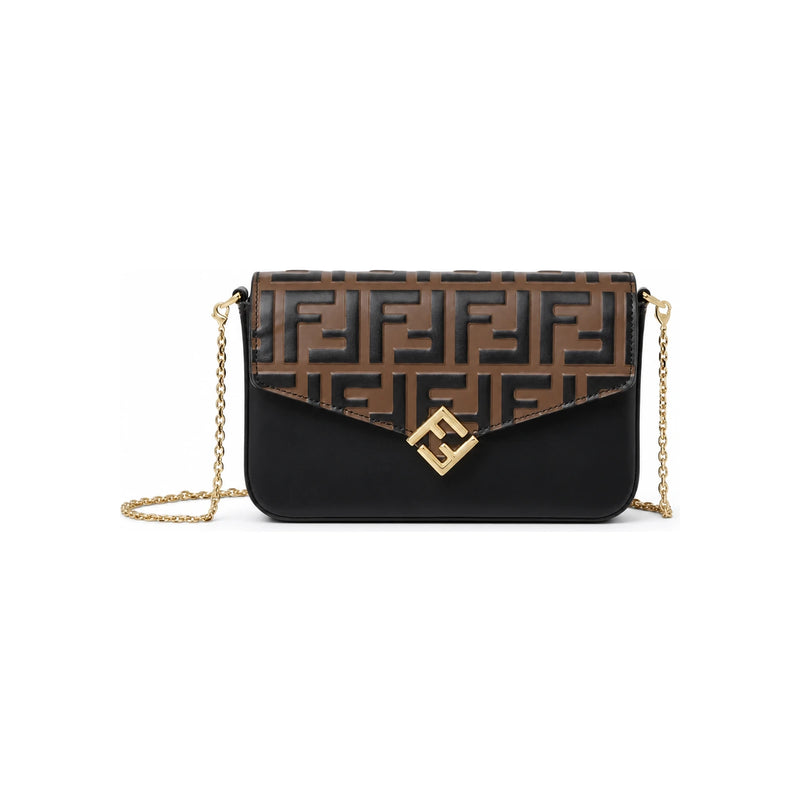 FENDI Women's Diamond FF Wallet on Chain Crossbody Bag