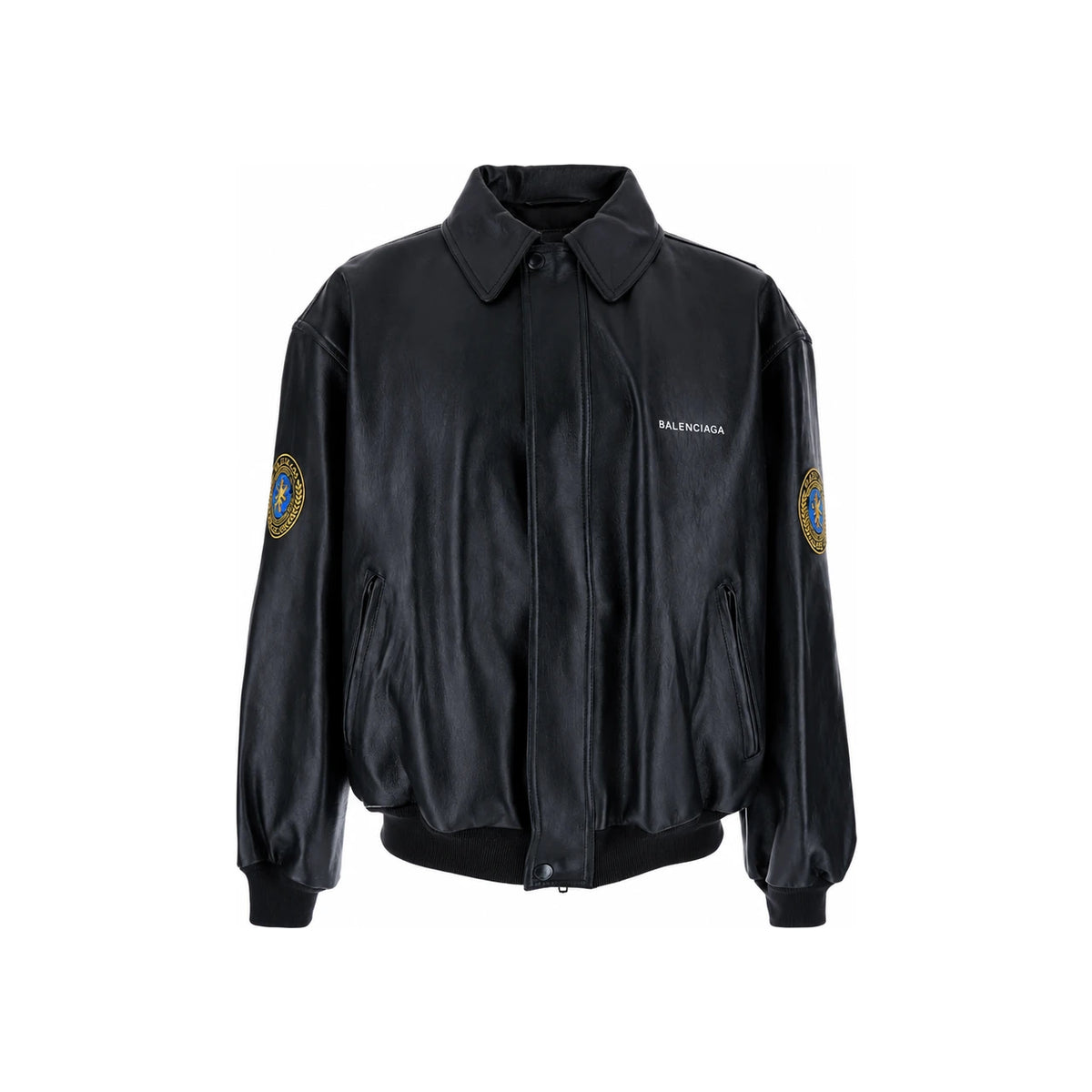 BALENCIAGA Black Taxi Leather Jacket 830249 TLS01 1000