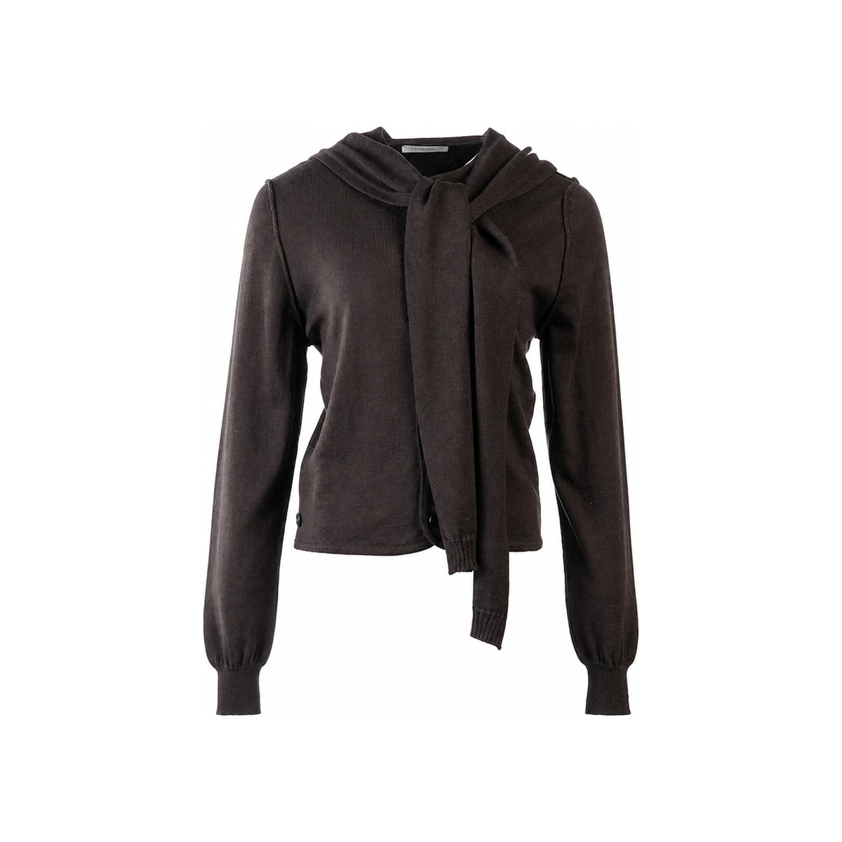 Lemaire Women’s Twist Scarf Cardigan Brown Knit