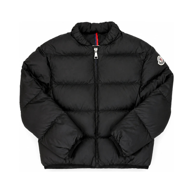 Moncler Black ORA Logo Patch Down Bomber Jacket Women 1A00017 54AQE 999