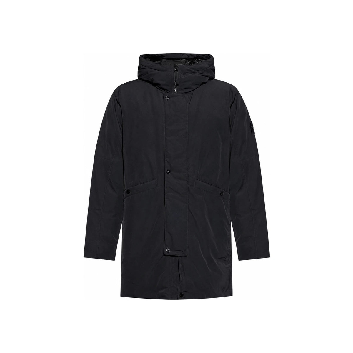 STONE ISLAND Micro Twill Hooded Front Zip Black Down Ja K2S157100008 S0026 V0029